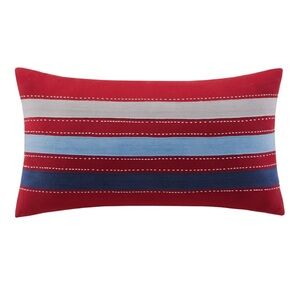 Red Striped Decorative Pillow